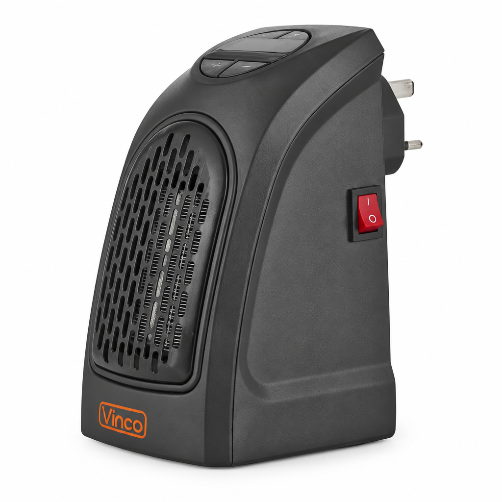 Stufa in ceramica a muro plug-in - vista laterale