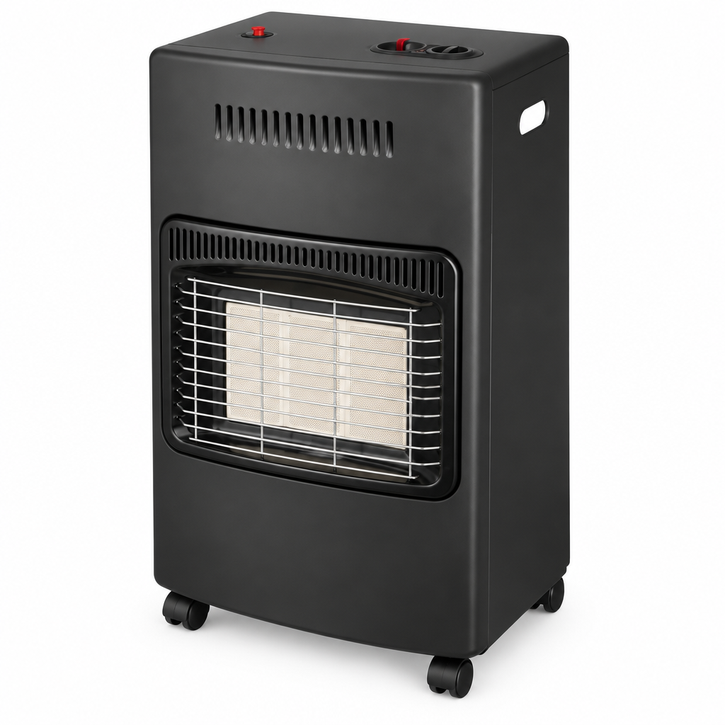 Stufa a gas ventilata infrarossi Cardinale - vista laterale