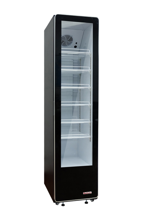 Vetrina refrigerata per bibite VRN 380 nera con porta in vetro