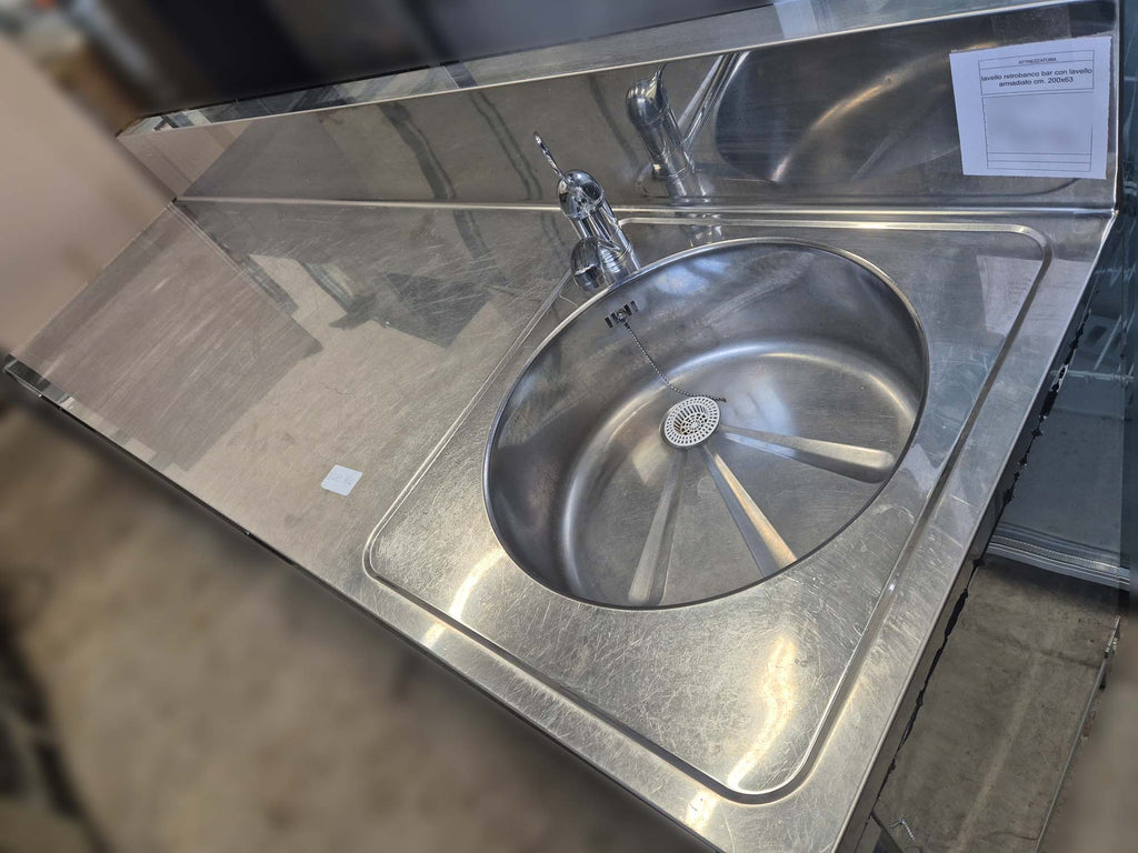 Lavello retrobanco bar in acciaio - Dea Distribuzione