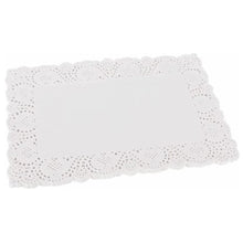 Load image into Gallery viewer, Centrino di pizzo in carta bianca per pasticceria  cm 14x24 Pz 100
