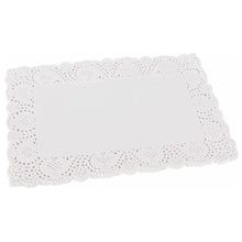 Carica l&#39;immagine nel visualizzatore di Gallery, Centrino di pizzo in carta bianca per pasticceria  cm 20x35 Pz 100
