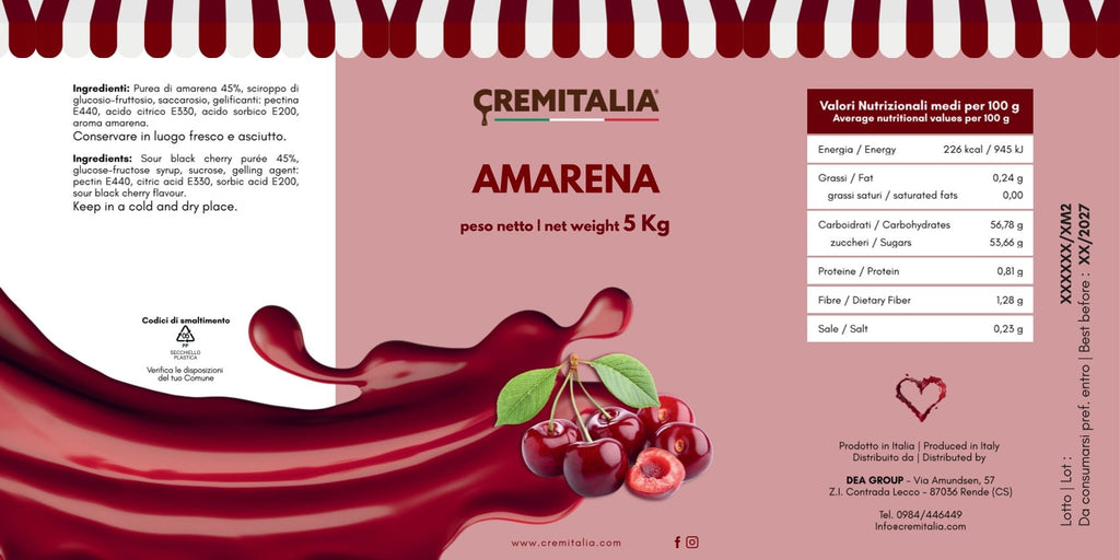 Ricarica Amarena per dosatore Cremitalia Kg 5 - Dea Distribuzione