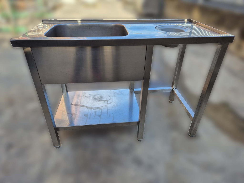 Tavolo preparazione con foro pattumiera 120x55x85 - Dea Distribuzione