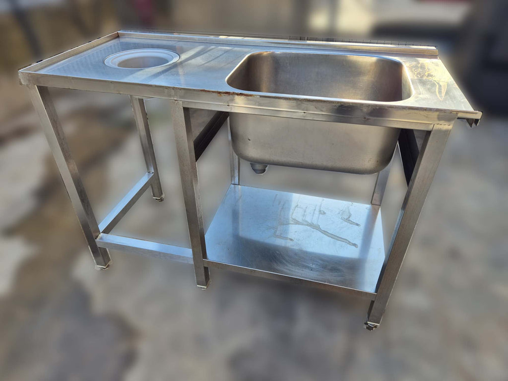 Tavolo preparazione con foro pattumiera 120x55x85 - Dea Distribuzione