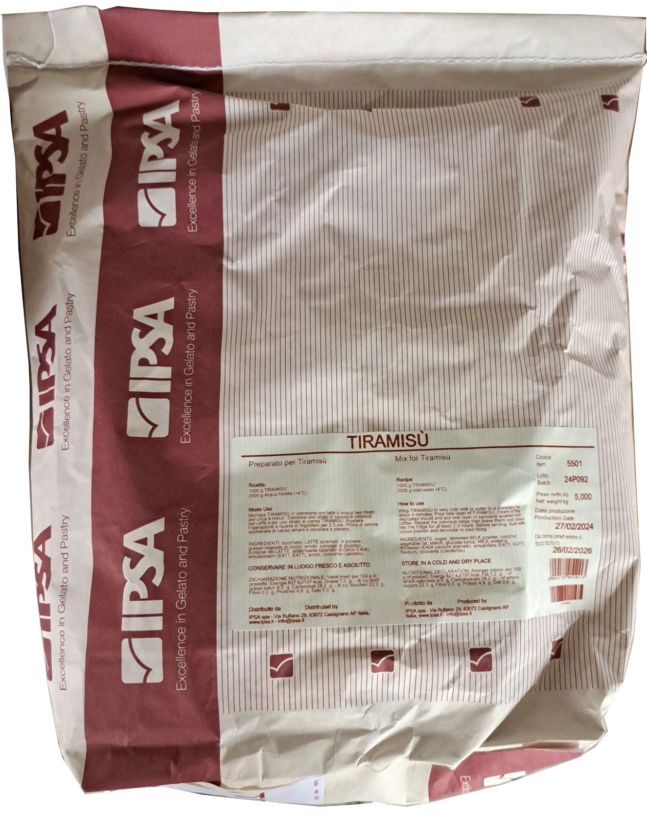 Tiramisù Mix per tiramisù Ipsa kg 5