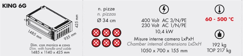 Forno elettrico GAM - King 6G - Dea Distribuzione