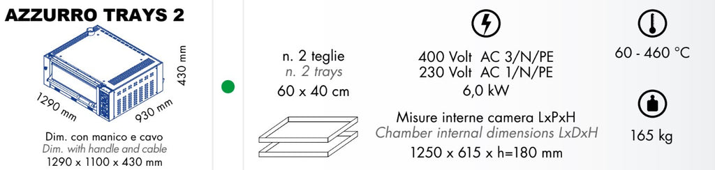Forno elettrico per pizza in teglia GAM - Azzurro Tray 2 - immagine 8