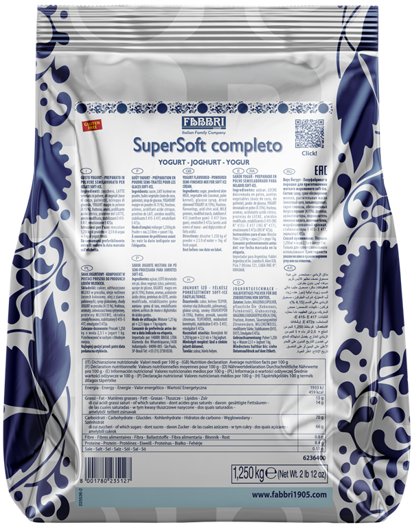 SuperSoft Yogurt completo FABBRI 1,25 Kg