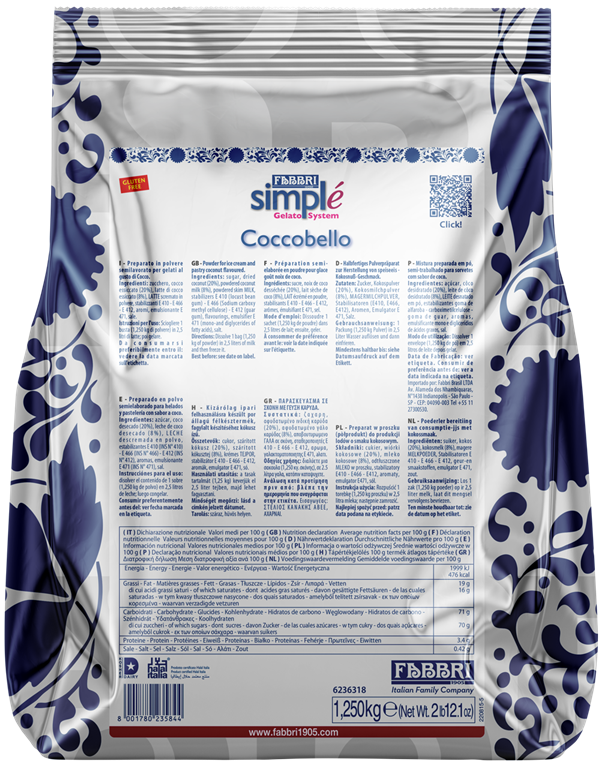 Simplé Coccobello FABBRI 1,25 Kg - Dea Distribuzione